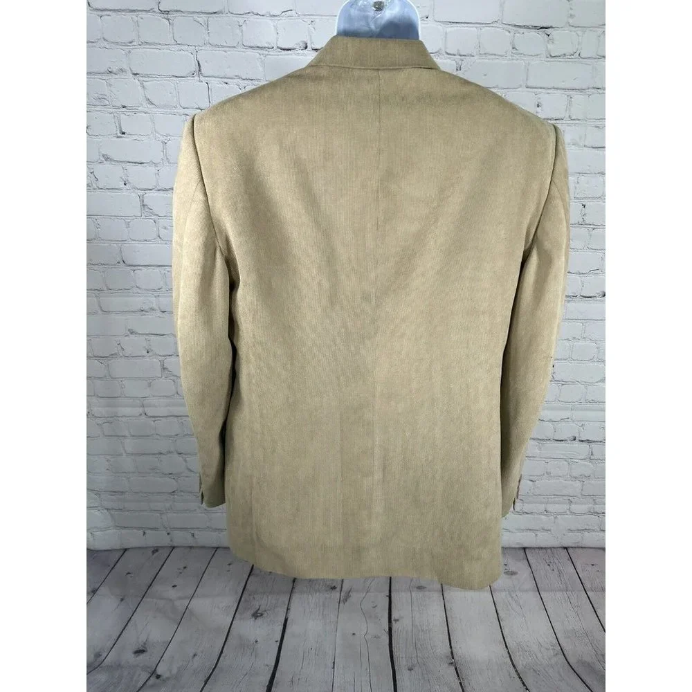 Andrew Fezza Beige Corduroy Two Button Blazer Jacket Men’s 40R